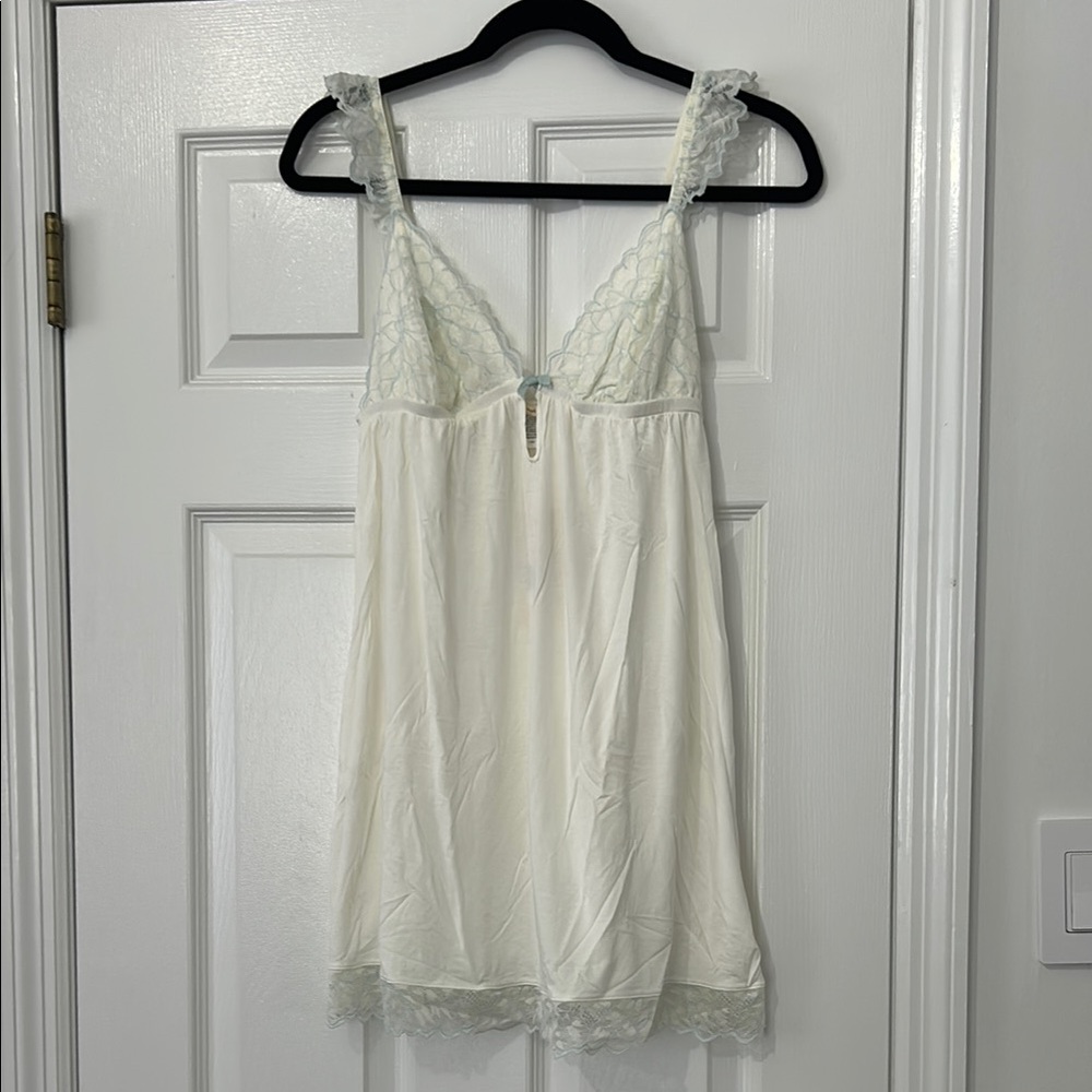 White Lace Chemise with Spaghetti Straps